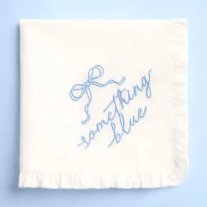 Something Blue Embroidered Handkerchief