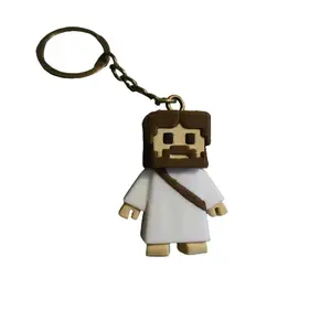 Minecraft-Style Jesus Keychain – Funny Pixel Art Gift for Fans & Collectors - Perfect Stocking stuffer