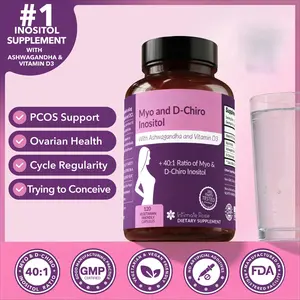 Inositol Supplement 40:1 Myo-Inositol D-Chiro-Inositol ,Fertility PCOS Cycle Balance PMS Hormonal Acne 30 Day Supply Vegan Non-GMO Wellness Dietary outdoorfun