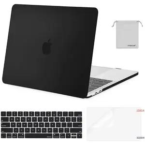 MOSISO Compatible with MacBook Pro 13 inch Case M2 2026 2025 2024 2023 2022-2016 A2338 M1 A2251 A2289 A2159 A1989 A1708 A1706, Plastic Hard Shell&Keyboard Cover&Screen Film&Storage Bag, Black