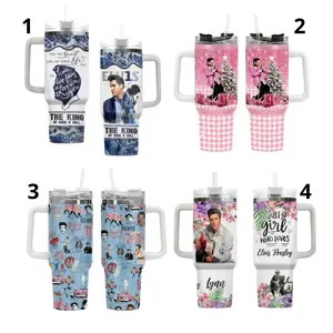 Elvi P Tumbler Rock Fan Bow Cup with Handle Soda Lover Insulated Travel Mug Gift For Her