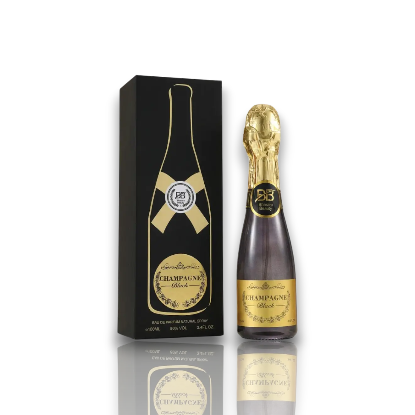 Bharara Beauty | Champagne | Black | Unisex Fragrance | 100 ML 3.4 OZ | Eau De Parfum | Sicilian Orange -Calabrian Bergamot & Sicilian Lemon