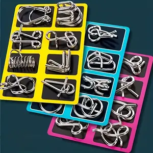 3×24Pcs Brain Teaser Set | Luban Lock & Nine Rings Metal Puzzles | Detachable Unlocking Toys | Gift for Adults | Perfect for Christmas/Halloween/Thanksgiving