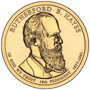 US 250th Anniversary Coin, Rutherford B. Hayes Metal Coins Collection, Vintage Style Souvenir Gift for History Lovers, Coin Collectors, American.