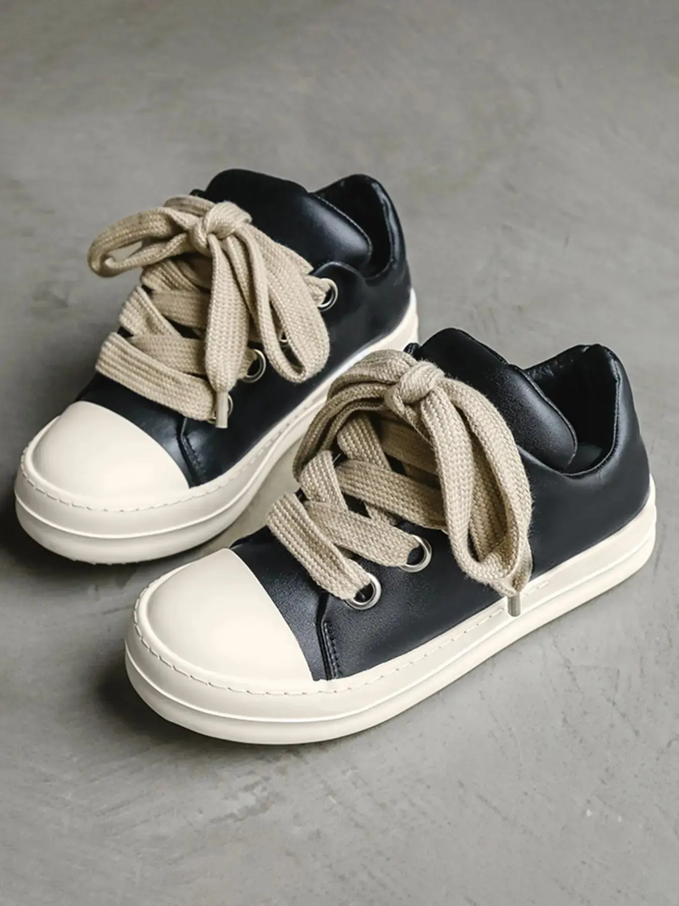 Men's Chunky Strap Casual Trainers - Colorblock Design, PU Leather Upper, Rubber Sole, Height Boost, Suitable for Casual Wear & Daily Use