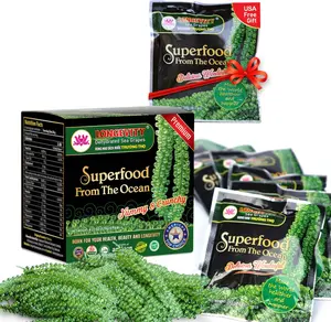 Longevity Dehydrated Sea Grapes, 4.23 oz of 6 packs, Umibudo Green Caviar, Lato Seaweed, Precious Gift From The Sea | Enhance Health, Boosting Immune System.