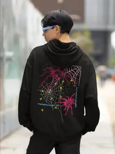 Spider Hoodie, Streetwear Hoodie, Unisex Cyberpunk Hoodie, Goth Hoodie, Jumping Spider, Y2k Hoodie, Trendy Hoodie,Kawaii Hoodie,Alt Clothing