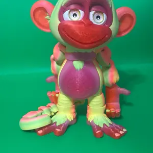 Articulated 3-D Printed Monkeys Figurines - Colorful Design