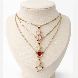 A33. Bear Pendant Necklace – Gold Plated/ laminado 14k 20” A33. Bear Pendant Necklace – Gold Plated/ laminado 14k 20”