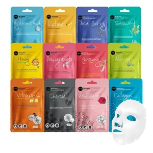 Korean Celavi Face Mask Set Beauty Essence Facial Paper Sheet Mask Korea Skin Care 12 pack New Flavors K-Beauty Skincare 12 Masks in a Pack Made in Korea Rose Hyaluronic Soothing Moisturizing Hydrating nida cream