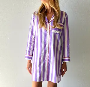 Lavender Stripe Sleep Shirt
