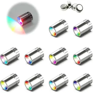 10 Pack Small Spotlight Battery Operated LED Lights, Warm White LED Wireless Miniature Spot Light for Artwork Painting,Jewelry Showcase Display,Closet,DIY Hand Craft (MultiColor Changing)