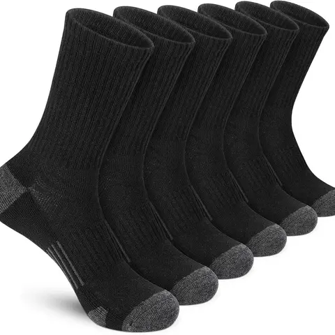 6Pairs Men's Women's Arch Compression Running Socks - Heavy-Duty Cushioned Athletic Performance Socks with Arch, Breathable & Ergonomic Fit,- Ideal for Running,6 Gym, Sports - Durable & Comfortable