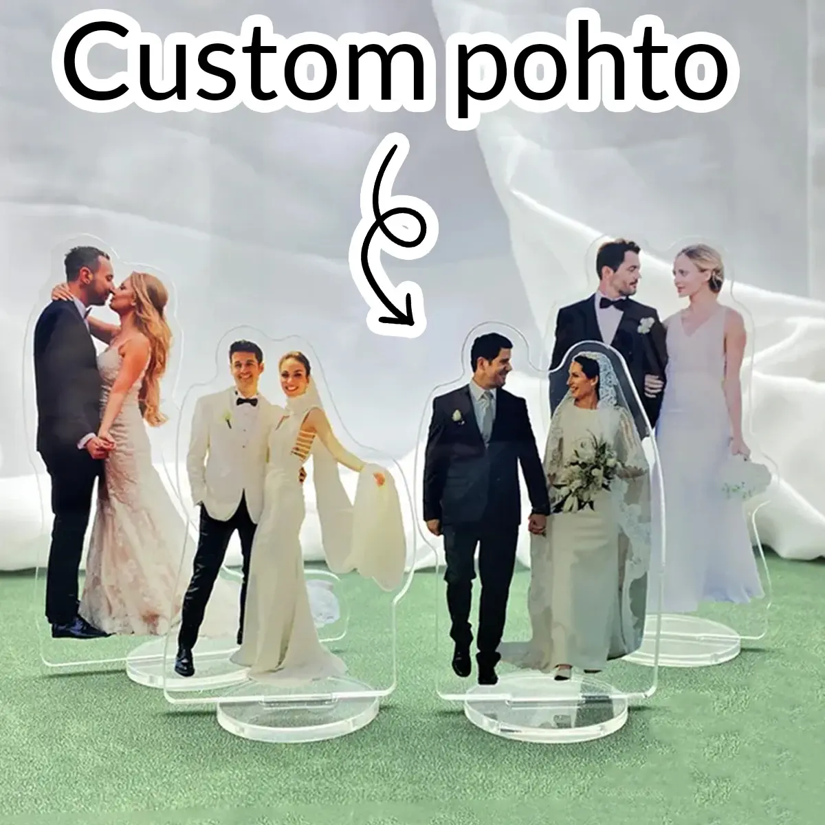 1/2/5Pcs Custom Photo Wedding Human Acrylic Desktop Standee