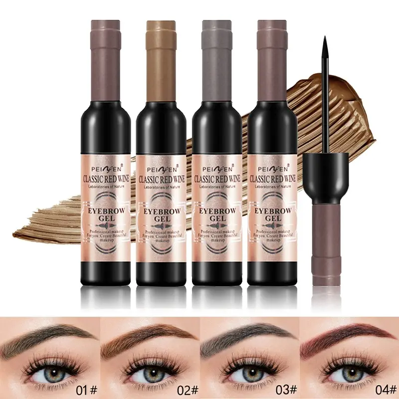 Waterproof Tattoo Semi-Permanent Eyebrow Dye Gel, Long-Lasting Non-Sticky, Cute Wine Bottle Design, Easy to Apply, Waterproof & Sweat-Proof