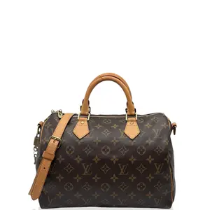 Pre-owned Louis Vuitton Leather tote bags Speedy Bandouliere 30 Monogram Brown (mx030126c8)