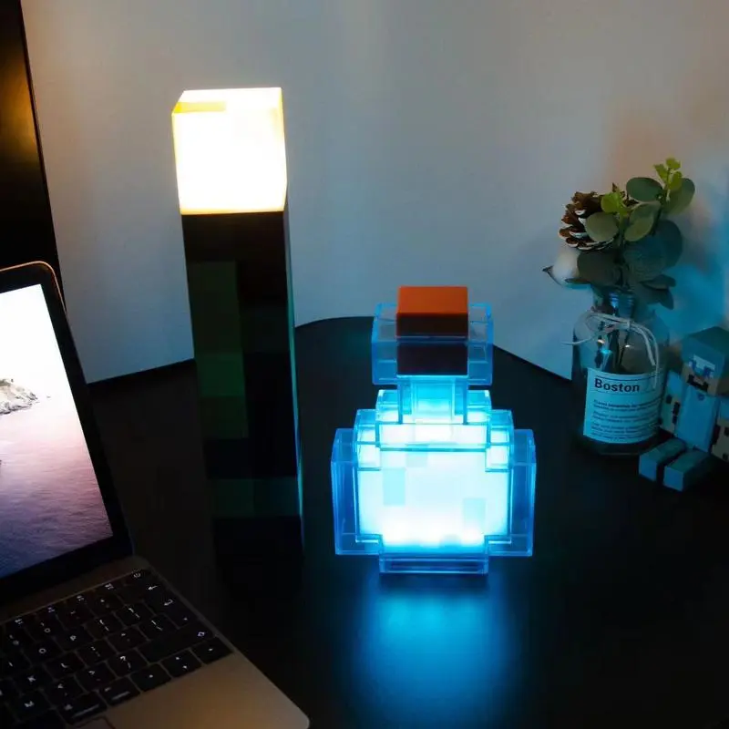 Pixel Potion Glow Lamp - 8-Color Interactive RGB Night Light, USB Rechargeable Specialty Decor Lamp for Kids, Home Bedroom Gaming Setup