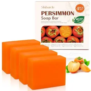 Persimmon Soap Bar 4 Pack, Body Odor Control Soap, Natural Deodorant Soap for Men & Women, Persimmon Body Wash Bar, Underarm & Foot Odor Cleanser, Deep Cleansing Bath Soap, All Skin Types