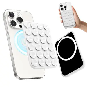 2 IN 1 Magnetic Silicone Suction Cup Phone Stand, Dual-Sided Suction Cup Holder, Compatible with Magnetic Cases, Hands-Free Stand for iPhone and Android Phone Suction Mount