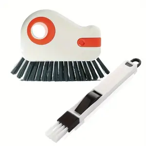 2 Piece Window Track Cleaning Brush Set, Detachable Sash Brush, Glass Corner Cleaner, Durable Plastic, Ideal for Living Room, Bedroom, Kitchen