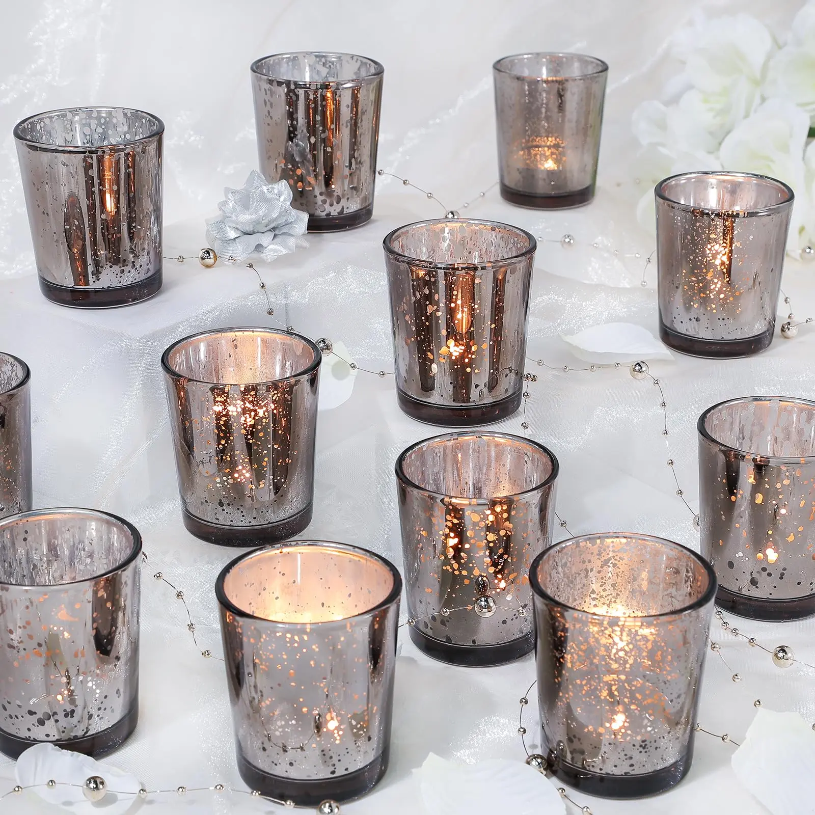Black Speckled Votive Holders | Set of 24