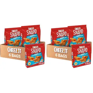 Snap'd Cheese Cracker Chips, Thin Crisps, Lunch Snacks, Cheddar Sour Cream and Onion, 45oz Case (6 Bags) (2)