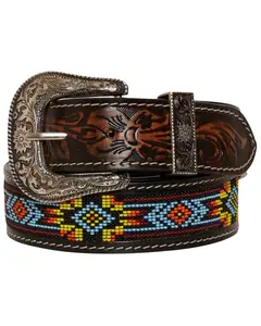 Myra Bag Women's Women'S Polychrome Southwestern Hand-Tooled Leather Belt - S-4065