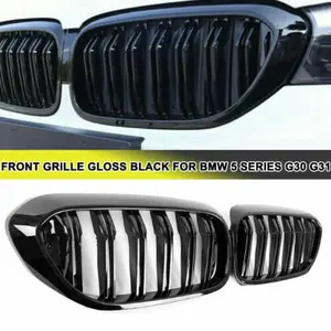 Shiny Black Front Kidney Grille Grill For BMW G30 G31 5~Series 530i 540i 2017-20