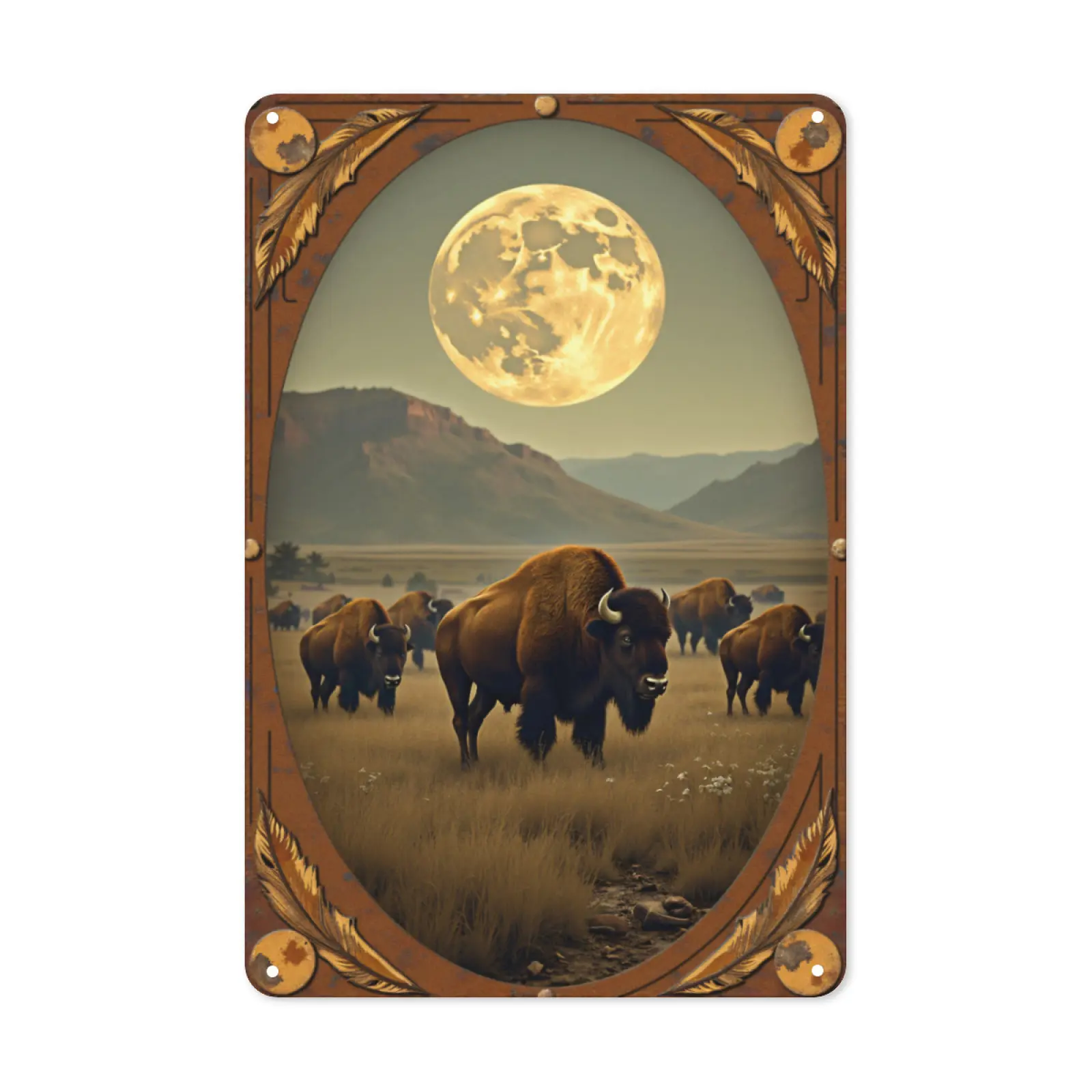 WSTKJW Yellowstone National Park Bison Decor Sign Vintage Room Decor, Landscape Decor Gifts For Hiking Lovers 12x8 Inch