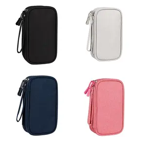 Travel Cable Storage Bag, 1 Count Compact Durable Stylish Storage Bag for Chargers Cables Hard Drives, Home Organizer for Travel Office