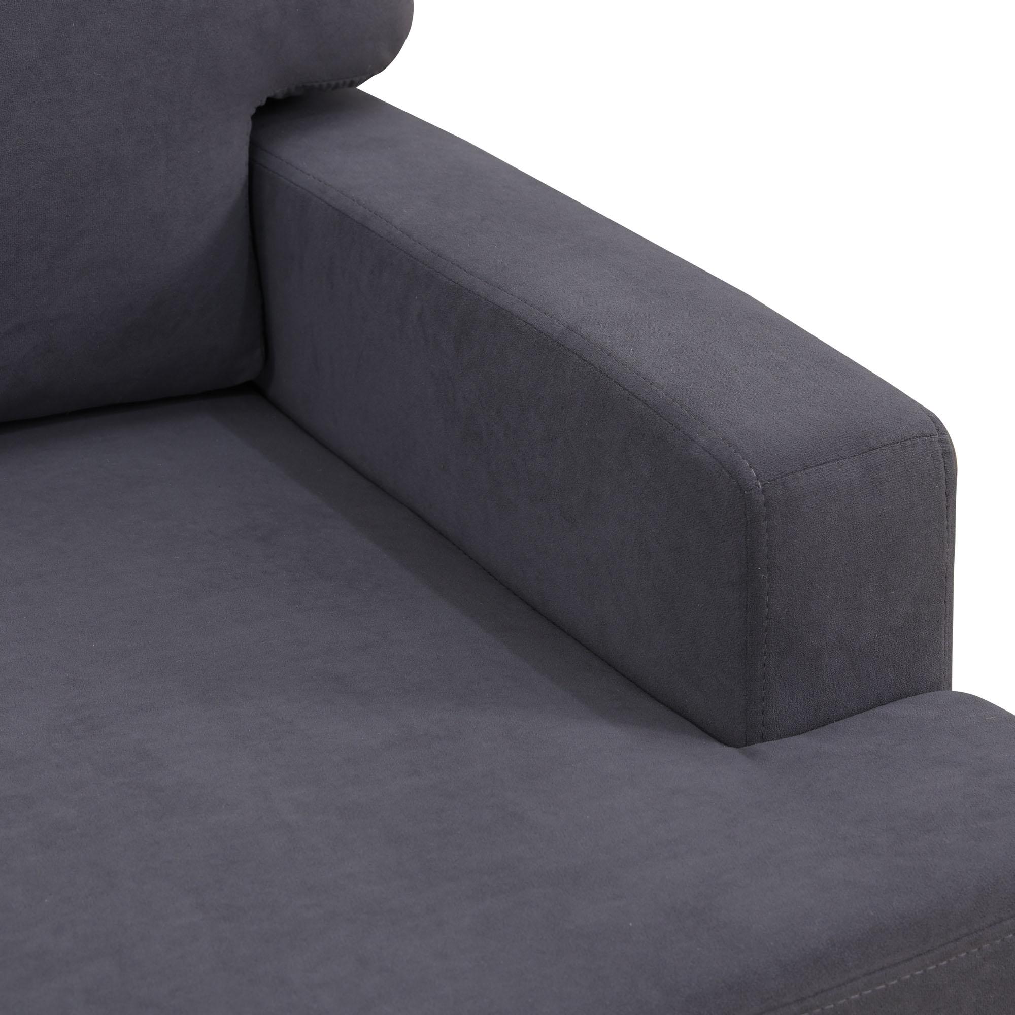 Dark Grey Cloud Soft Breathable Fluffy Fabric 2-Piece Sofa Set for Living Room, Modern Comfy Loveseat Furniture Set, Space Saving Home Decor Couch for Apartment Bedroom