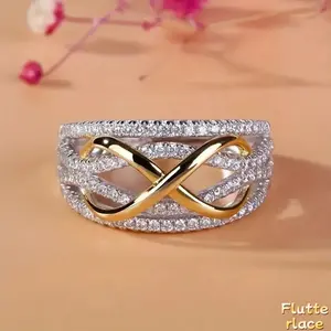 Women's Elegant Infinity Zirconia Promise Ring - Dainty Sparkly CZ Jewelry, Sports & Outdoor Accessory for Daily Wear, Romantic Gift summerwins