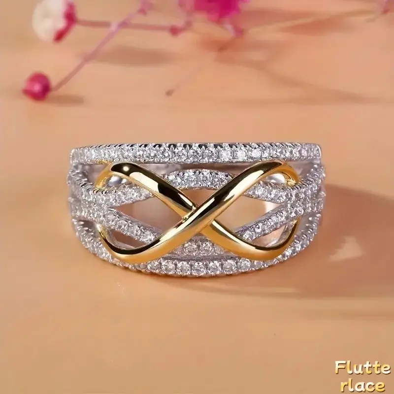 Women's Elegant Infinity Zirconia Promise Ring - Dainty Sparkly CZ Jewelry, Sports & Outdoor Accessory for Daily Wear, Romantic Gift