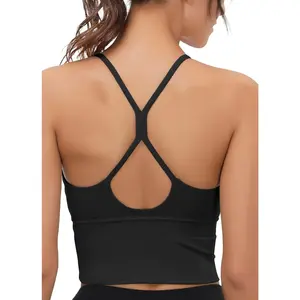 High Neck Sports Bra for Women Longline Full Coverage Sports Bras Medium Impact Padded Workout Crop Tops for Yoga GymGift