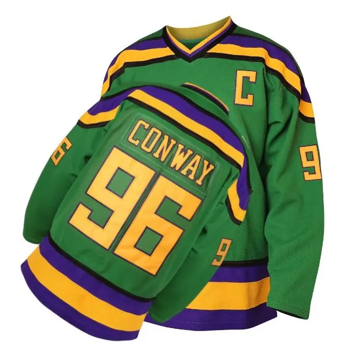 Mighty Ducks Jersey Movie Hockey Jersey S-XXL Charlie Conway #96 Adam Banks #99 90S Hip Hop Clothing for Party Athletic Outfit High Performance Activewear,travel essentials,camping essentials