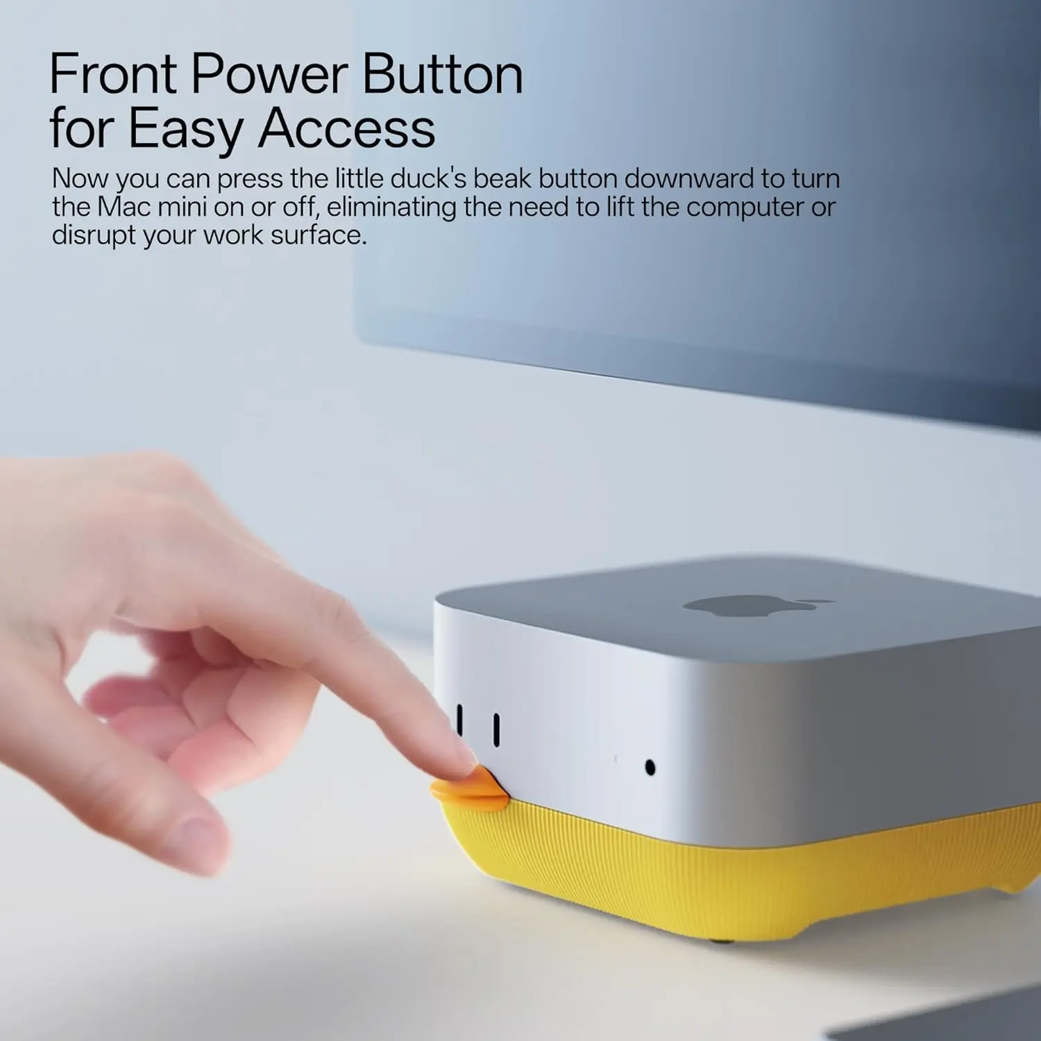 Lonelyfox Mac mini M4 & M4 Pro Dock Stand – Front Power Button