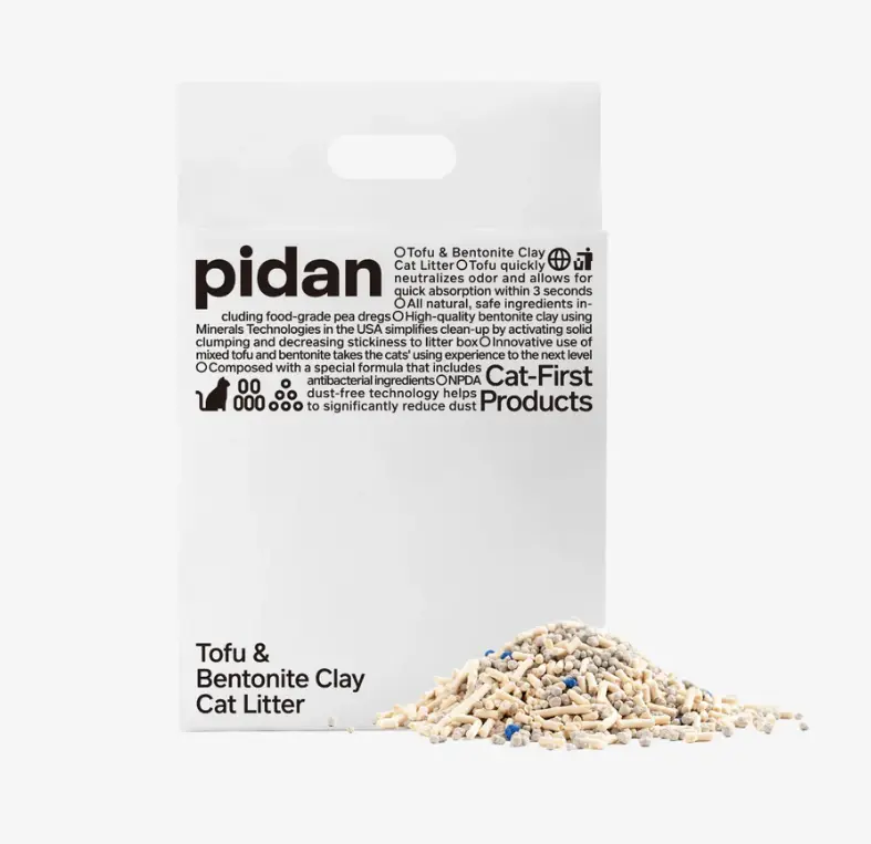 Pidan Cat Litter - 2.4kg Bag - Tofu & Bentonite Clay Formula for Fast Clumping and Odor Control