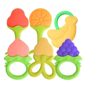 Baby Teething Toys 6 PCS BPA Free Silicone Baby Teethers Freezer Safe Organic Infant Teething Toys Soft
