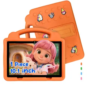 10.1 Inch Cartoon Android Learning Tablet, Iwawa Ad-Free System, Soft Gel Body, Front and Back Cameras, Parental Control, Summer Gift, Safe Internet