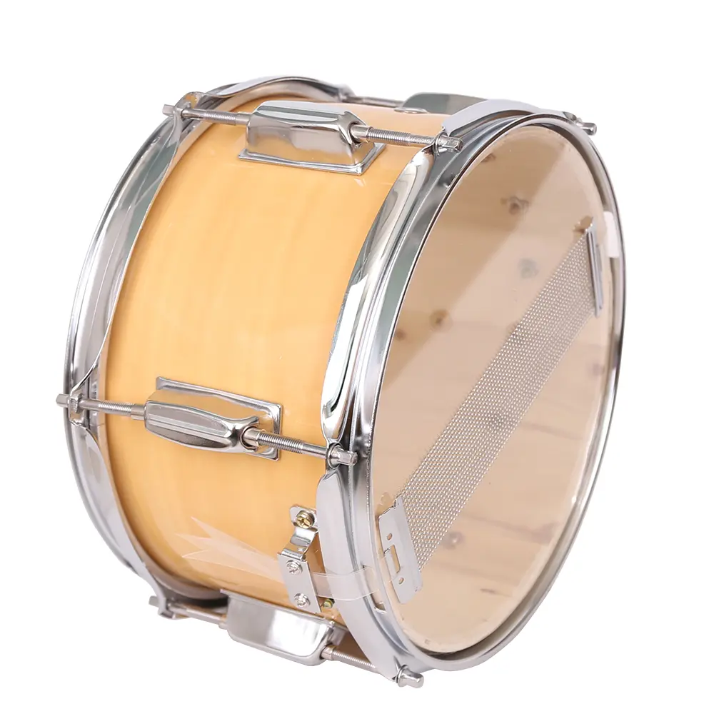 Flower Dance (10 x 6)in Round Wooden Snare Drum Percussion Set - Poplar Wood, 6 Adjustable Tuning Lugs, Wood Color Finish, 4.41lb Durable Percussion Instrument w/ Drumstick for Concerts, Summer Labor Day Weekend