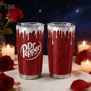 1pc 10.5/12/17/18/20oz Dr Pepper themed insulated cup, funny drink lover gift, cola lover cup, stainless steel portable cup, highly suitable Outdoor camping for daily use,Various Sizes Available