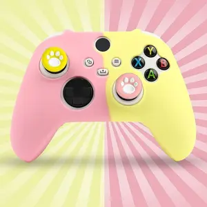 Cute Fresh Full-Coverage Silicone Grip Handle for Xbox One and Series Controllers, Soft Anti-Slip Protective Cover, Comfortable Gaming Accessory