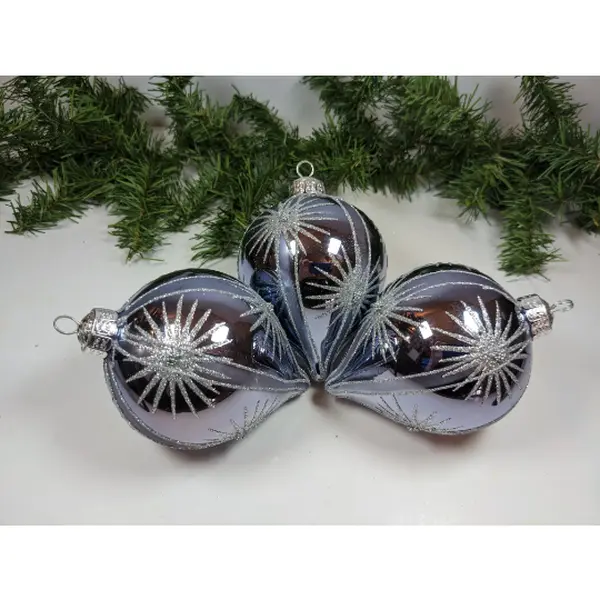 Large Icy Blue Teardrop Christmas Ornaments