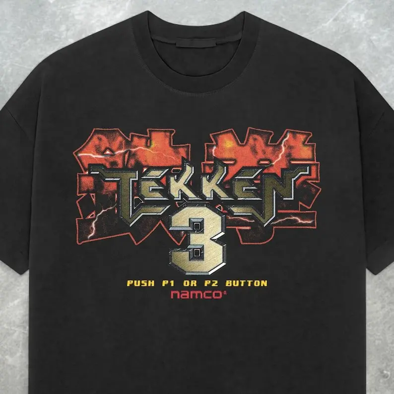 Vintage Tekken 3 Graphic Tee Retro 90s Gaming Oversized T-Shirt