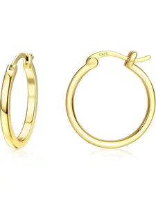 18K Gold Plated Hoop Earrings - Hoop Earrings Large Hypoallergenic Lightweight Thin Big Hoops for Women Hoop Shape Earrings-15/20/30/40MM