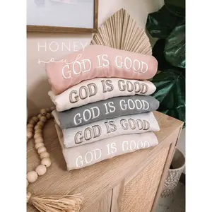Embroidered  GOD IS GOOD Sweatshirt | Christian Crewneck | Christian Sweatshirt | Faith Sweatshirt |  Crewneck