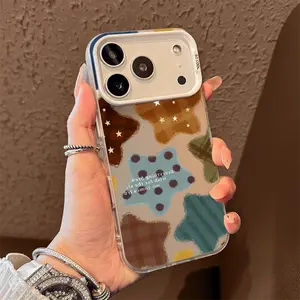 Hand-Drawn Star Texture Phone Case for iPhone 17 AIR 17 PRO 16 PRO 15  PRO MAX  14 PLUS 13 PRO 12 11 PRO XS MAX X XR Samsung Galaxy S25 Ultra S24 S23 S22 Plus  series(anti-drop hard shell) shockproof mobilephone protective cover