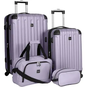 Travelers Club Midtown Hardside Luggage Travel, Lilac, 4-Piece Set
