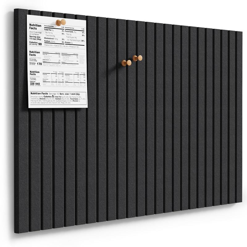 Large cork message board, measuring 36 inches x 24 inches, felt bulletin board for office decor, 6-piece felt wall panels with striped design, can be used as a pushpin message board and home wall organizer, suitable for offices and bedrooms.