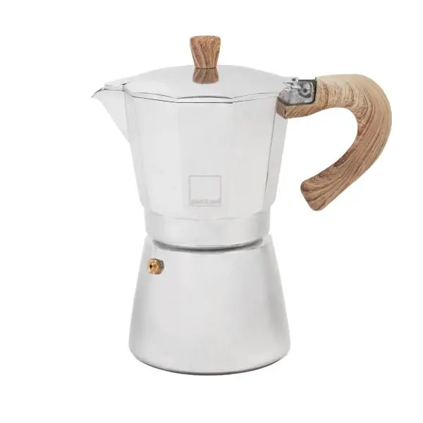 212 MAIN Classic Aluminium Induction-Safe Pot, Gnali & Zani 9-Cup Traditional Form Espresso Maker, Silver for Coffee, Tea (Sports & Outdoor, Hiking Kitchen Use)
